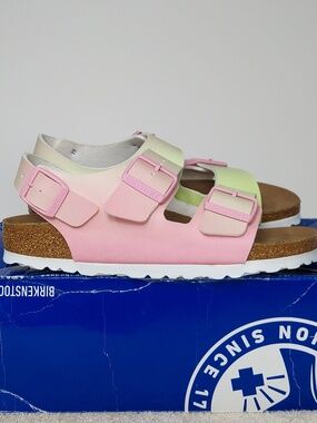 Birkenstock Colorful Pastel Cotton Candy Milano Womens Size 6 Sandals NWT Beach